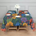 thumbnail image 3 of Pioneer Flower Floral Print Pattern Square Tablecloth,Waterproof Square Table Cover,Wipeable Spillproof Washable Table Cover for Home Kitchen Party Decor 42"X42"(107x107cm), 3 of 6