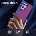 thumbnail image 4 of for Samsung Galaxy S23 Ultra Case,[Built-in Invisible Kickstand],Compatible with MagSafe,Military-Grade Drop Protection Double Layer Shockproof Slim Translucent Matte Phone Case,Blue+Rose, 4 of 7
