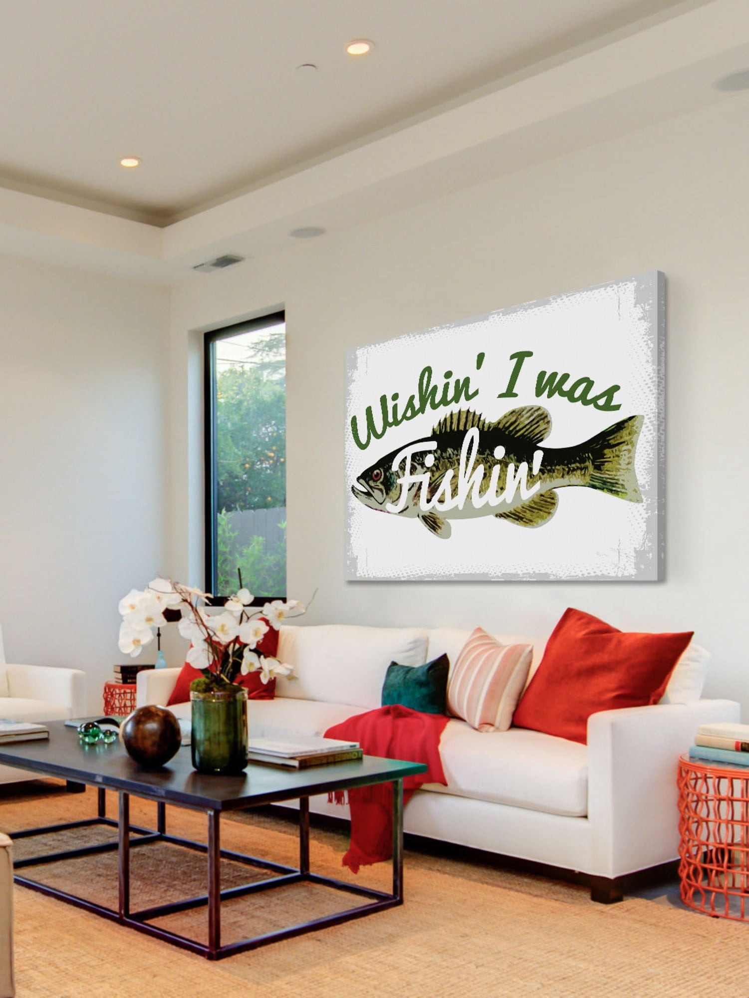 Marmont Hill Wishin I Was Fishin by Saturday Evening Post Painting Print on Canvas