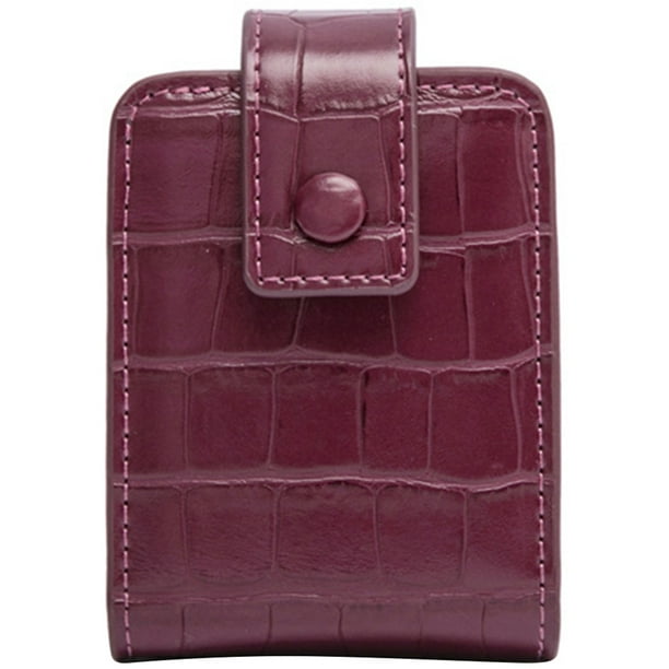 BRIGHTFUFU Bolso de lápiz labial con soporte de lápiz labial de cuero de maquillaje de bolsas cosméticas espejo portátil