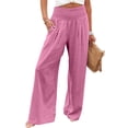 thumbnail image 4 of Pantalones Sonducket Mujer verano primavera Casual pierna ancha estirable Rosa XXL, 4 of 6