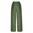 thumbnail image 6 of Wide-Leg Pants for Women Flowy Casual Drawstring Waist Wide Leg Solid Color Pants Elastic-Waistband Pocket Pants, 6 of 10