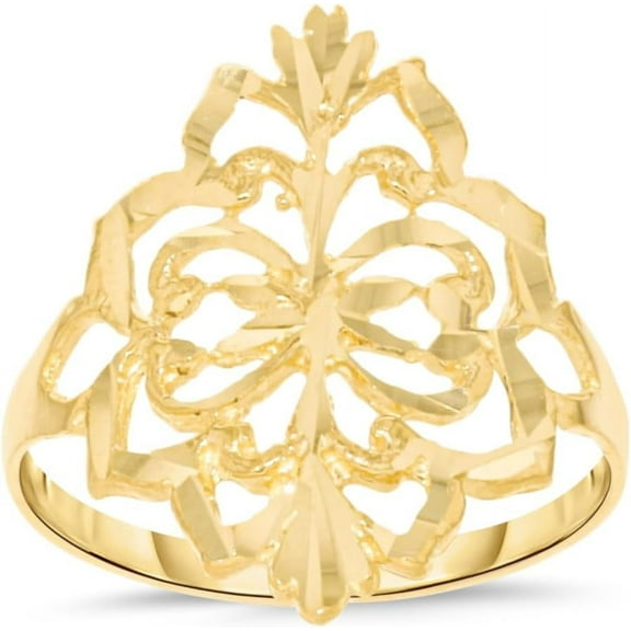 Floreo 10k Yellow Gold 20.5mm Openwork Filigree Ring