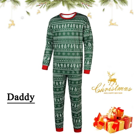 

shucnskos Mens Christmas Pajamas Festival Pajamas Set Family Pajamas Pants Christmas Family Daddy Blouse Men Loungewear Sleepwear Tops and Pants Matching Green Men s Polyester Pajamas