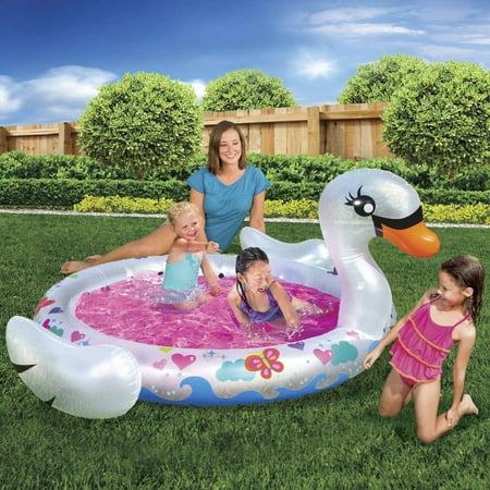 Banzai Swan Splash Pool (Inflatable Summer Backyard Aqua