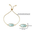thumbnail image 2 of Stylish Chic Light Blue Aquamarine Oval-Cut Stone Gold-Plated Chain Bracelet, 2 of 4