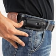 thumbnail image 4 of HNYG Leather Knife Sheath for Belt, Horizontal Carry Pocket Knife Holder, EDC Belt Pocket Organizer for Men, Knife Holster for Pocket Folding Knife, Black, 4.9" x 2.6", 4 of 7