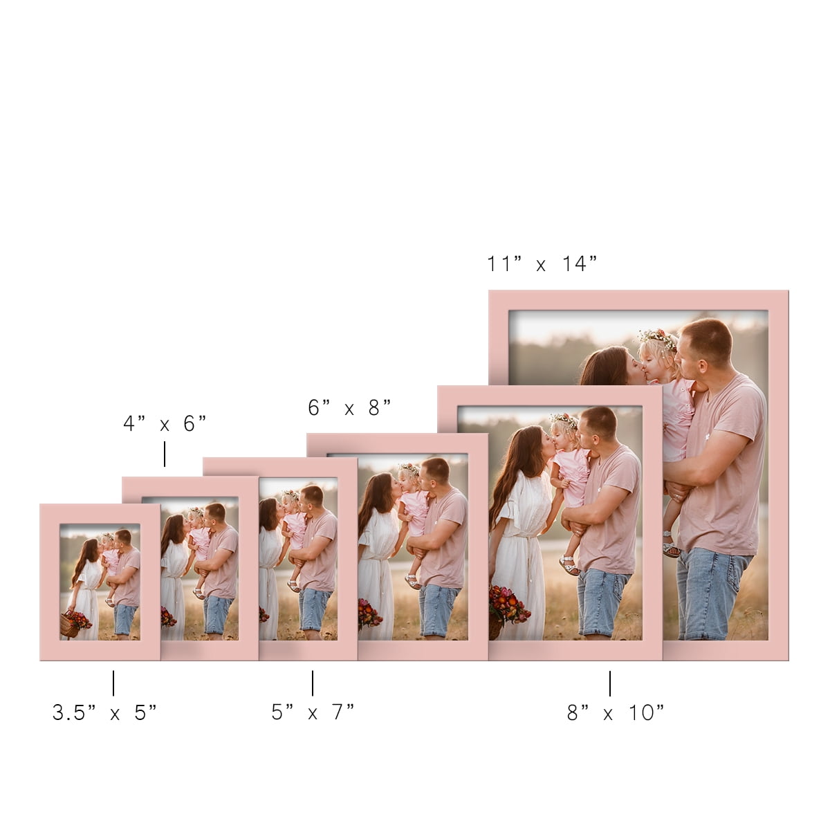 Wexford Home Modern 3.5" x 5" Pink Picture Frame (Set of 6)