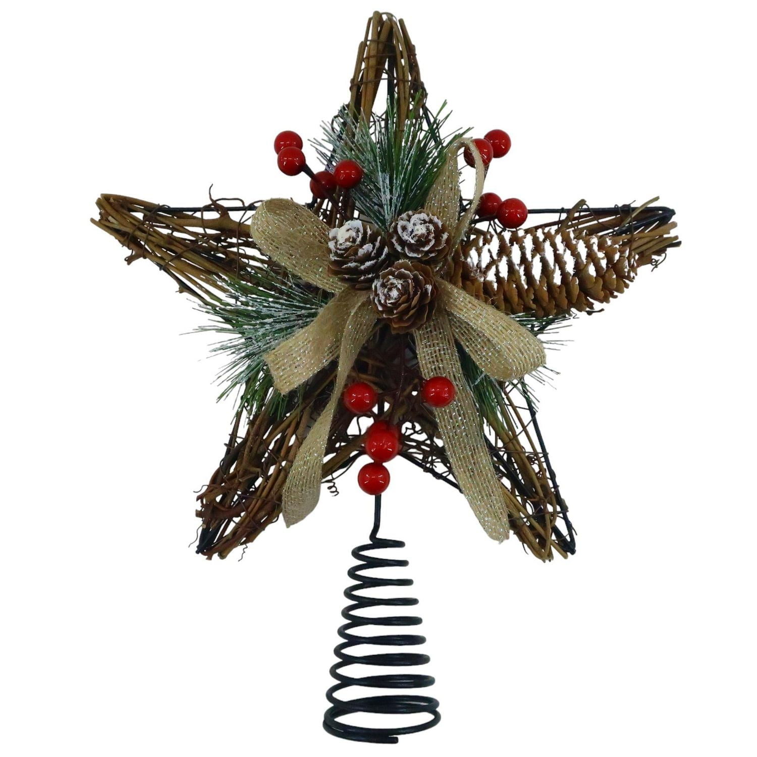 HOLIDAY TIME CIME D'ARBRE ÉTOILE EN BOIS 12" CIME D'ARBRE ÉTOILE EN BOIS