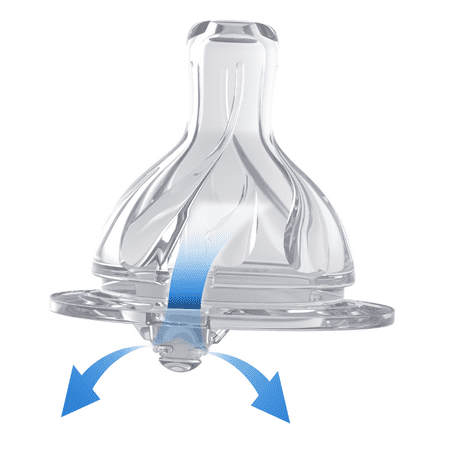 Bebek SensoFlo Anti-Colic Nipples Slow Hospital Grade Silicone with baby Bottle/Nipple Brush