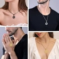 thumbnail image 5 of Bestyle Jewish Star of David Necklace Hexagram Pendant Necklace Stainless Steel Jewelry Gifts for Men Boyfriend Dad Father - Black, 5 of 8