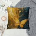 thumbnail image 2 of JRXY Short Plush Pillowcase 1 Piece Gold and Blue Abstract Art White, 2 of 5