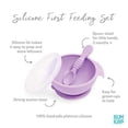 thumbnail image 2 of Baby Silicone First Feeding Set w/ Bowl  Lid & Spoon for Ages 4 months+ (Lavender), 2 of 7