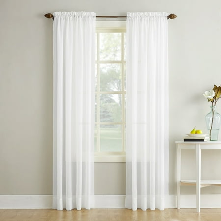 - No. 918 Erica Crushed Sheer Voile Rod Pocket Curtain Panel