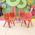 thumbnail image 1 of Flash Furniture 4 Pack Red Plastic Stackable School Chair with 12'' Seat Height, 1 of 5