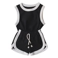 thumbnail image 4 of Jamsmile Toddler Girls Sets Summer Sportswear Outfits Sleeveless Vests And Shorts 2 Piece Playwear Athletic Kids Girls Suits, 4 of 5