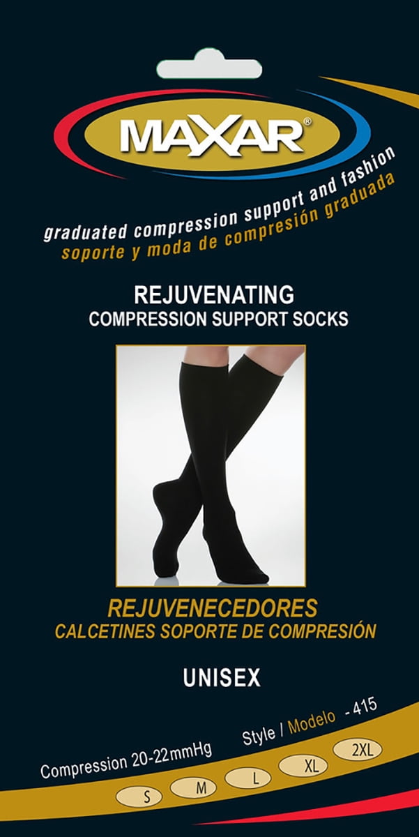MAXAR Unisex Rejuvenating Compression Support Socks (20-22 mmHg), Knee High: MUS-415
