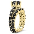 thumbnail image 2 of Dazzlingrock Collection 5.25 Carat (ctw) 14K Round Black Diamond Ladies Bridal Engagement Ring Band Set, Yellow Gold, Size 6, 2 of 4