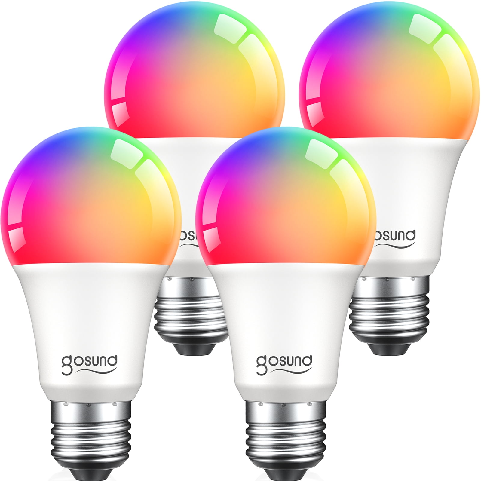 2PCS Dimmable Multicolored 60W Equivalent RGBW Color Mode No Hub Required E27 Base Type Xigeapg Smart LED Bulb Wi-Fi Color Light Work with Alexa & Home 7W 