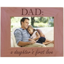 CustomGiftsNow DAD: A Daughter's First Love - Wood Picture Frame - Fit's 5x7 Inch Picture - Perfect gift for father's or Christmas for dad, father (Horizontal)