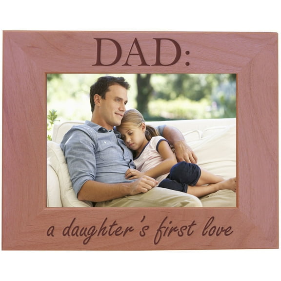 CustomGiftsNow DAD: A Daughter's First Love - Wood Picture Frame - Fit's 5x7 Inch Picture - Perfect gift for father's or Christmas for dad, father (Horizontal)