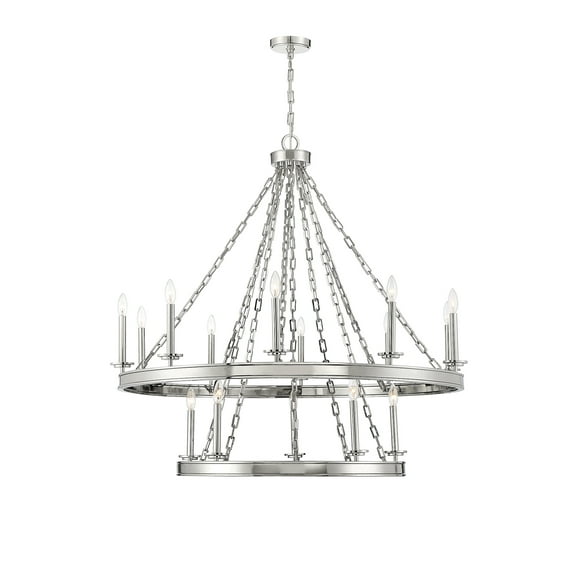 Polished Nickel 15 Light Chandelier from the Seville Collection