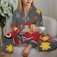 thumbnail image 6 of KLL Red Pickup Truck With Pumpkins Print Women's Long Sleeve Pajamas with Pants Sleepwear Loungewear 2 Set-X-Large, 6 of 8