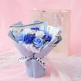 thumbnail image 2 of Jabón de baño perfumado con ramo de rosas artificiales para su cumpleaños, de San Valentín, de la madre, regalo de decoración de bodas para Azul Sunnimix Ramo de flores de jabón, 2 of 8