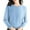 Blue, variant on Tiqkatyck Womens Blouses, Women's Autumn and Winter Sweater Tops Crew Neck Long Sleeve Soft Pullover Sweater Womens Button Down Shirt Long Sleeve Shirts for Women Beige L