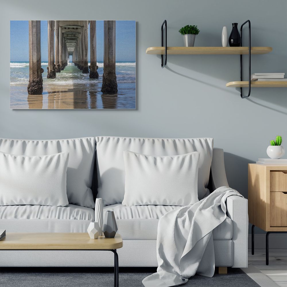 Stupell Industries Ocean Water Beneath Pier Beach Coastline Photograph Designed by Barbara Markoff
