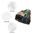 thumbnail image 3 of Hirioo Forest Plant Raccoon for Men's Knit Cuffed Beanie for Outdoor Activities Unisex, 3 of 6