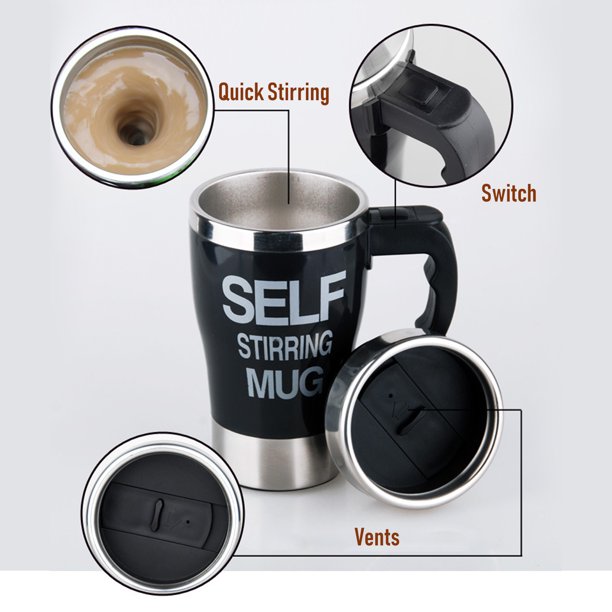 Taza De Café Con Agitación Magnética Y Mezcladora Automática De Acero Inoxidable Eléctrica