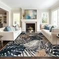 thumbnail image 6 of World Rug Gallery Contemporary Tropical Floral Leaves Non Slip Area Rug - BEIGE 7'10"x10', 6 of 8