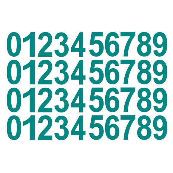 Autocollants en Vinyle Teal 0-9 Chiffres Assortis Ensemble de 40 Choisissez la Taille!! 1/2 Pouces à 12 Pouces (V746tearial Bold) (12 Pouces)