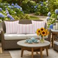thumbnail image 5 of Striped Pink Outdoor Pillow Covers 26x26 Inch Throw Pillow Covers Set of 2 Waterproof Decorative Pillow Cases Farmhouse Line Stripes Classic Cushion Covers for Patio Furniture Garden Couch Sofa, 5 of 8