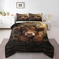 thumbnail image 1 of Erosebridal Ensemble de Literie Highland Cattle Simple, Couette Animal de Ferme, Décoration de Chambre Rustique, Réversible, Léger, 2 Pcs, 1 of 7