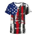 thumbnail image 4 of Tops Cortos para las Mujeres, Casual Impreso Bolsillo Manga Corta V-Cuello Enfermera Blusa Hecha de Poliéster Ligero para Toda la Temporada, Manga Corta Top, 4 of 6