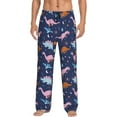 thumbnail image 2 of Goofa Dinosaur Printed Soft Pajama Pants for Men, Wide Leg Comfy Casual Lounge Yoga Pants-, 2 of 9