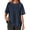 Navy blue, variant on Short Sleeve Women Solid Casual Loose Side Split Shirt Tops