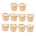 thumbnail image 6 of FUEENIRVA 10 Sets Disposable Paper Ice Cream Bowls, Khaki Snack Serving Containers for Parties and Events, 6 of 8
