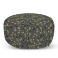 thumbnail image 1 of Olive Pouf Cover with Zipper, Various Circular Organic Plantation Leaves and Branches in Different Tones, Soft Decorative Fabric Unstuffed Case, 30" W X 17.3" L, Taupe and Multicolor, by Ambesonne, 1 of 5