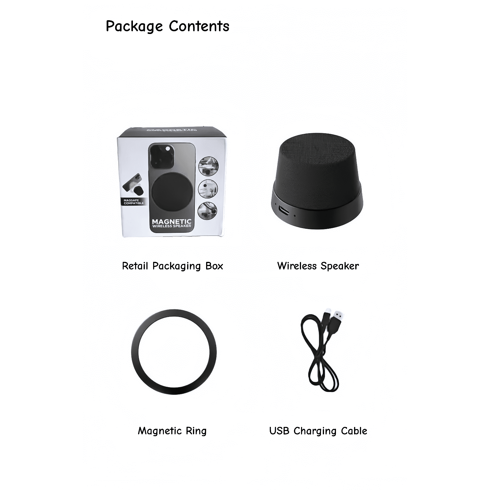 2-in-1 Magnetic Phone Stand Bluetooth Speaker, IPX6 Water Resistant, TWS Stereo Pairing