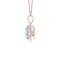 thumbnail image 2 of Angara Natural 1.12 Ct. Aquamarine Solitaire Pendant Necklace in 14K Rose Gold for Women with 18 Inches Chain, 2 of 8