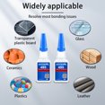 thumbnail image 3 of 20g 495 Instant Quick Drying Glue Strong Glue High Temperature Resistant Adhesive For Metal Plastic PVC Strong Liquid Glue, 3 of 14