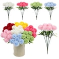 thumbnail image 2 of 6 piezas de flores artificiales de hortensia, crisantemo falso, bola de flores de tallo largo, ramo de novia de hortensia para casa, oficina, cafetería, fiestas, decoración de bodas, 2 of 8