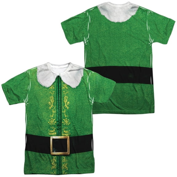 Elf Buddy Costume Unisex Adult Sublimated Costume T Shirt (Front/Back), Medium Multicolor