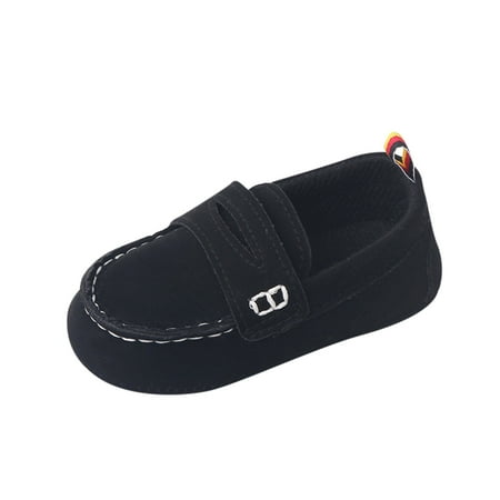 

zuwimk Baby Girl Shoes Baby Boys Girls Walking Shoes Hard Bottom Non Slip PU Leather Outdoor Sneaker Toddler First Walker Crib Shoes Black