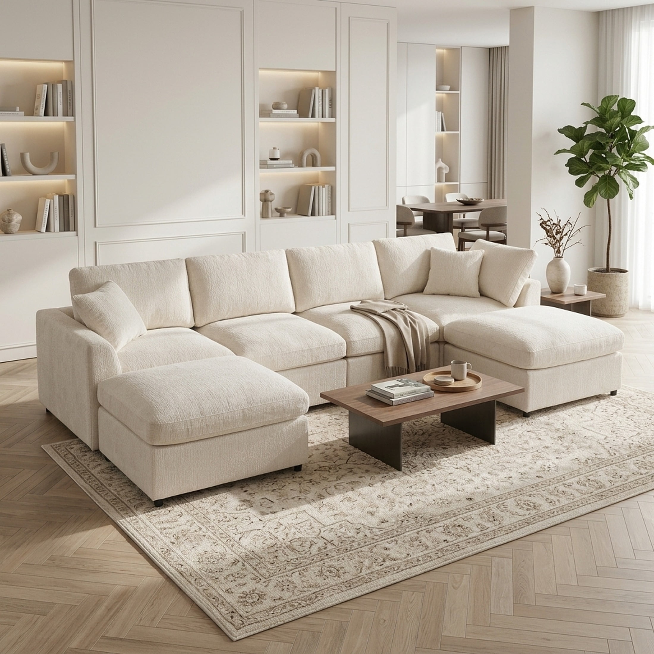 Coaster Hobson Beautiful Modern 6-Piece Fabric Upholstered Modular