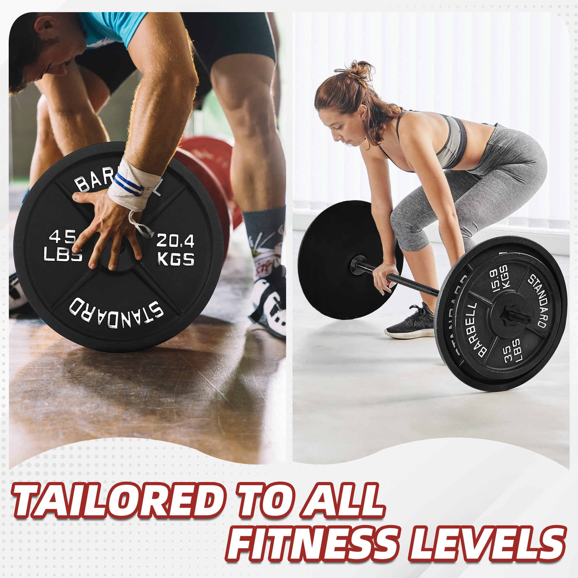 BalanceFrom 100 lbs Fitness Set, 5-Foot Standard Barbell (10 lbs) With Star Lock, Cast Iron Weight Stack (50 lbs), Suitable For A Variety Of Training, Suitable For Home and Professional Gym