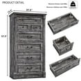 thumbnail image 3 of wow97e Farmhouse 7 Drawers Dresser for Bedroom, 57" Tall Wooden Chest of Drawers w/Roman Column, Storage Dressers for Hallway, Living Room, 3 of 7